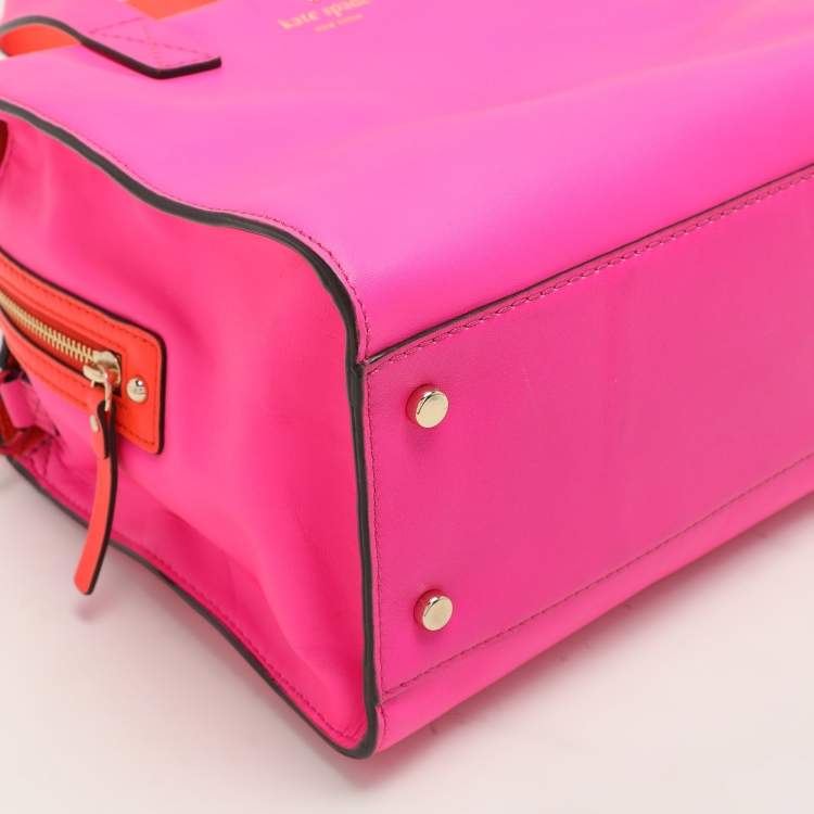 Pre Owned Kate Spade Pink Leather Little Kennedy Brightspot Avenue Satchel
