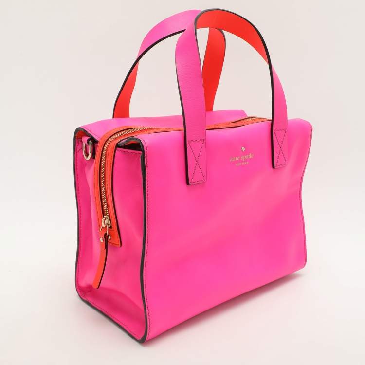 Pre Owned Kate Spade Pink Leather Little Kennedy Brightspot Avenue Satchel