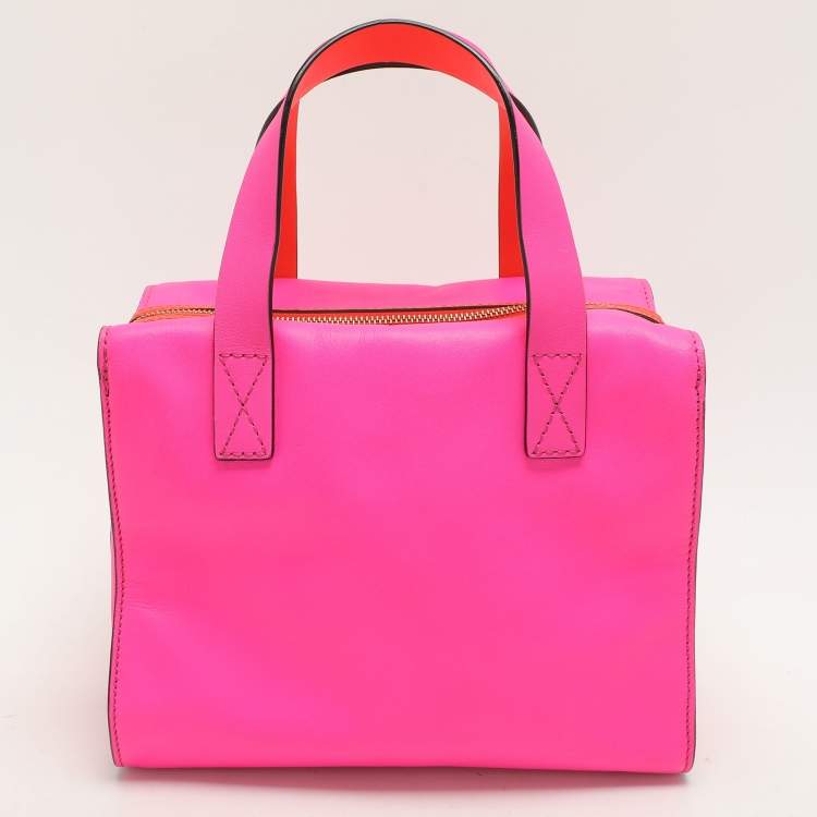 Pre Owned Kate Spade Pink Leather Little Kennedy Brightspot Avenue Satchel