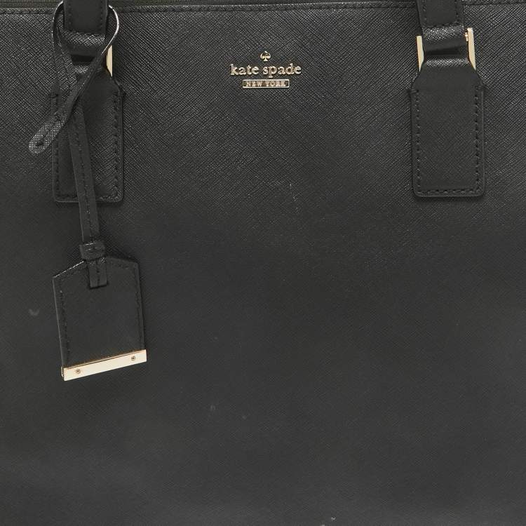 Pre Owned Kate Spade Black Leather Cameron Street Lucie Tote