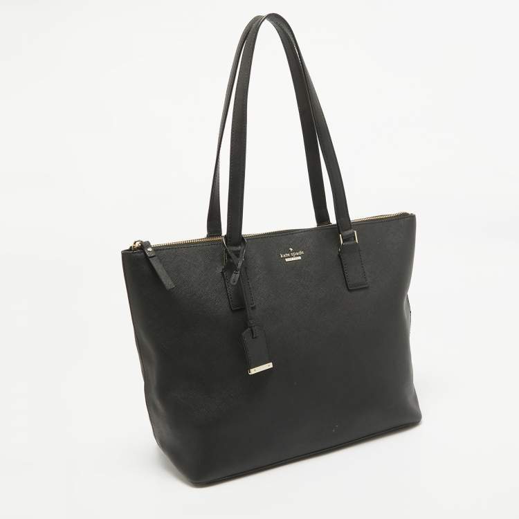Pre Owned Kate Spade Black Leather Cameron Street Lucie Tote