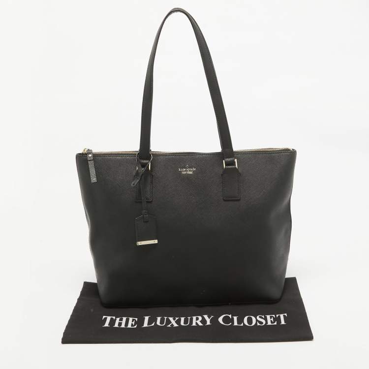 Pre Owned Kate Spade Black Leather Cameron Street Lucie Tote