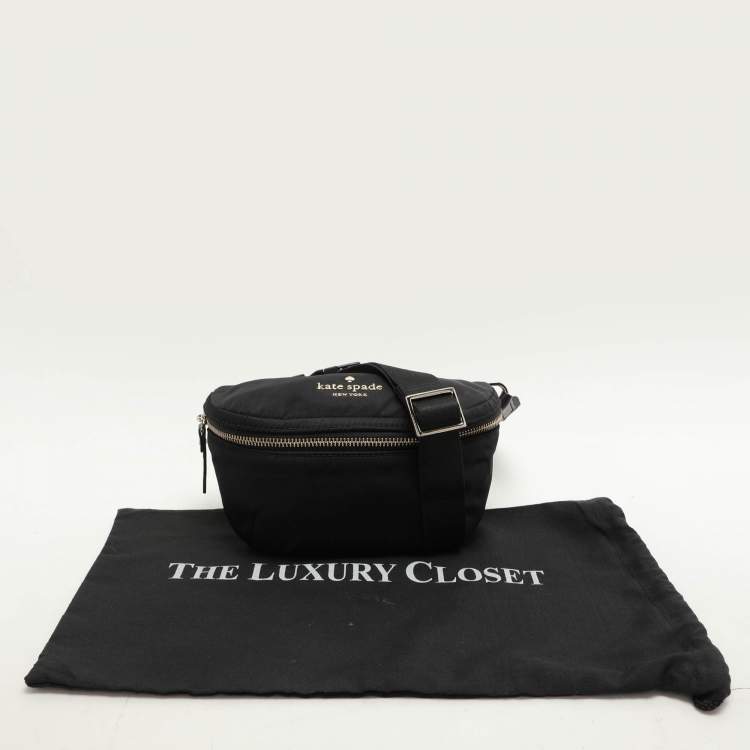 Pre Owned Kate Spade Black Satin Belt Bag