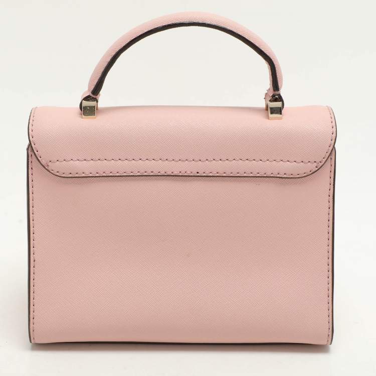 Pre Owned Kate Spade Pink Leather Mini Nora Top Handle Bag