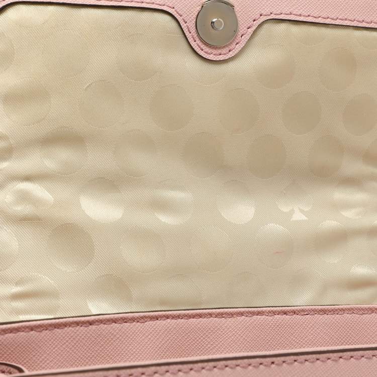 Pre Owned Kate Spade Pink Leather Mini Nora Top Handle Bag