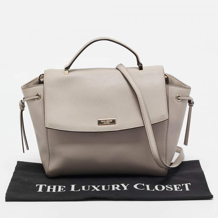 Pre Owned Kate Spade Light Beige Leather Way Lilah Top Handle Bag