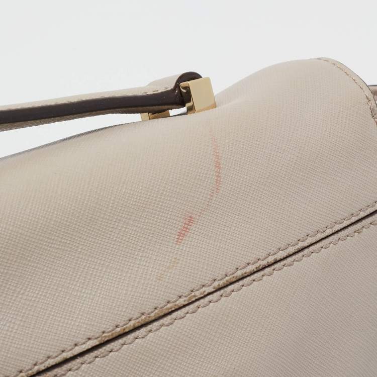 Pre Owned Kate Spade Light Beige Leather Way Lilah Top Handle Bag