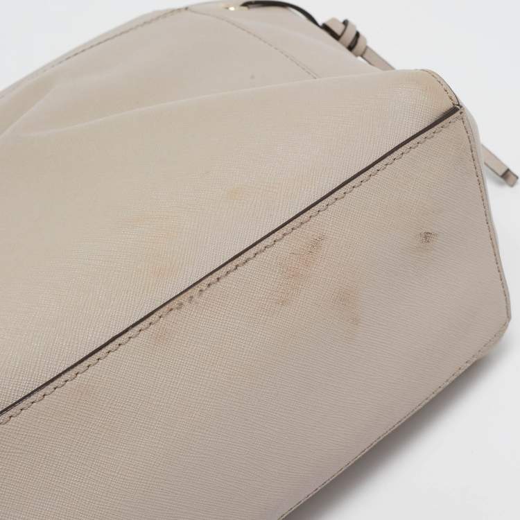Pre Owned Kate Spade Light Beige Leather Way Lilah Top Handle Bag