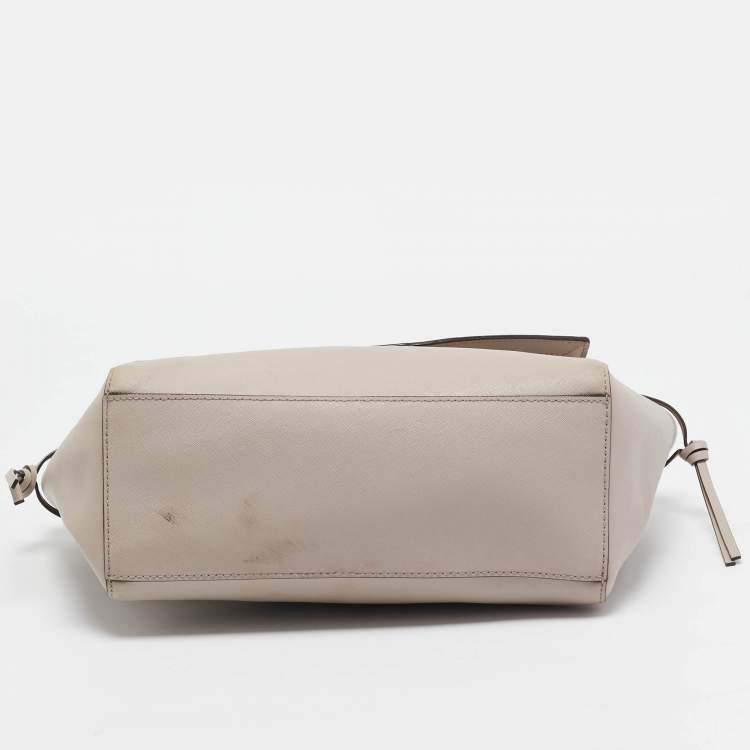 Pre Owned Kate Spade Light Beige Leather Way Lilah Top Handle Bag