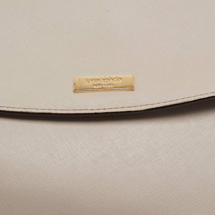 Pre Owned Kate Spade Light Beige Leather Way Lilah Top Handle Bag