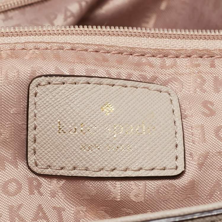 Pre Owned Kate Spade Light Beige Leather Way Lilah Top Handle Bag