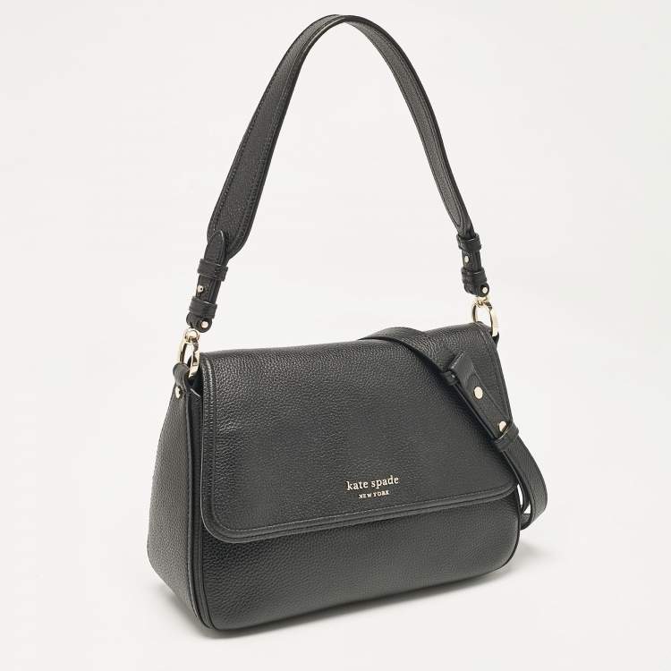 مملوكة مسبقًا Kate Spade Black Leather Polly Convertible Flap Shoulder Bag