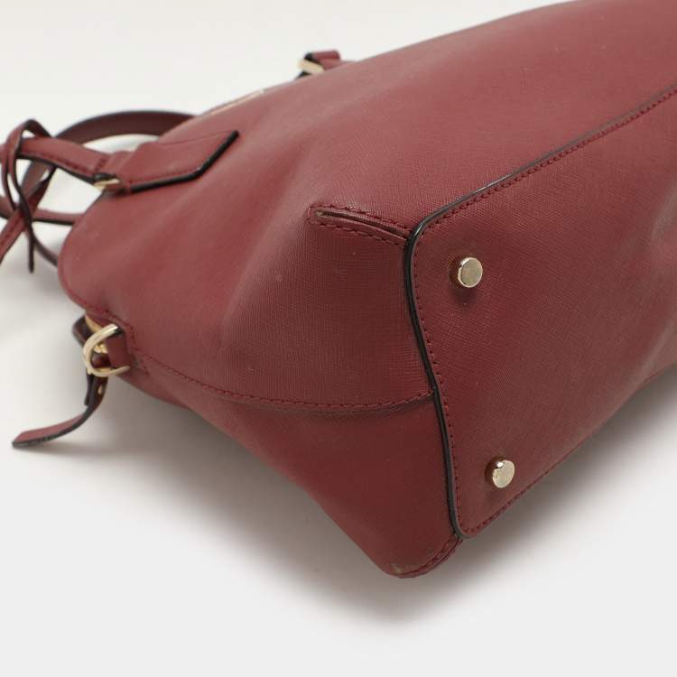 Pre Owned Kate Spade Burgundy Leather Sylvia Dome Satchel