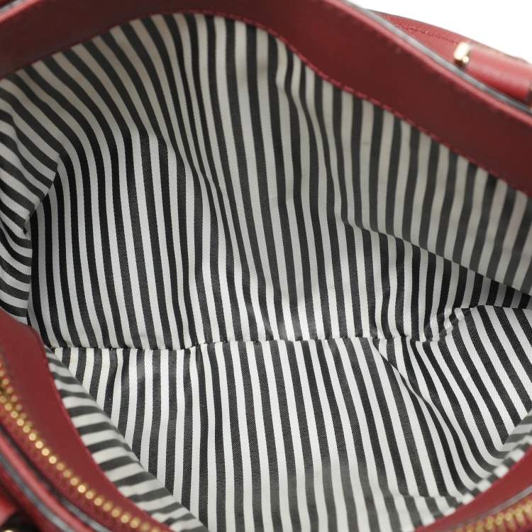 Pre Owned Kate Spade Burgundy Leather Sylvia Dome Satchel