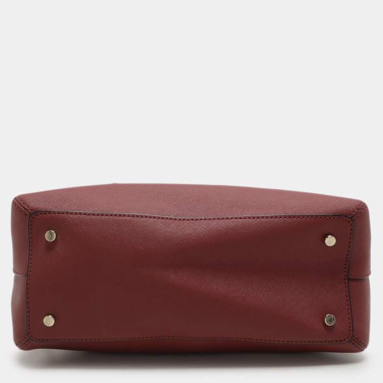 Pre Owned Kate Spade Burgundy Leather Sylvia Dome Satchel