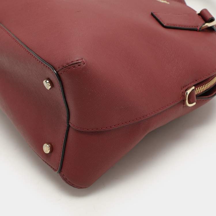 Pre Owned Kate Spade Burgundy Leather Sylvia Dome Satchel