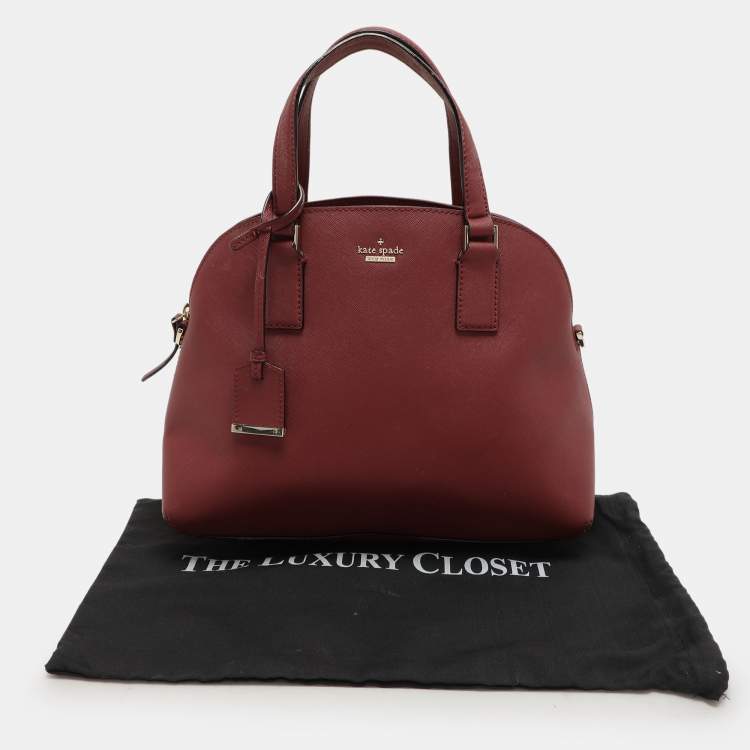 Pre Owned Kate Spade Burgundy Leather Sylvia Dome Satchel