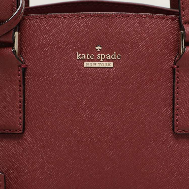 Pre Owned Kate Spade Burgundy Leather Sylvia Dome Satchel