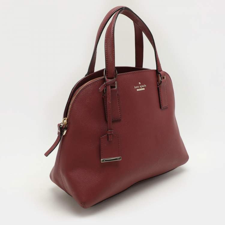 Pre Owned Kate Spade Burgundy Leather Sylvia Dome Satchel