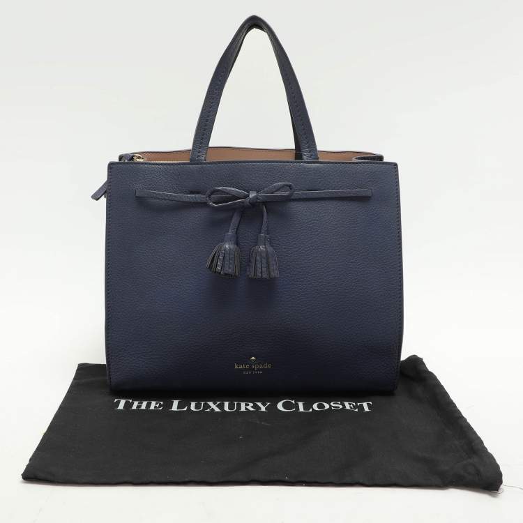 Pre Owned Kate Spade Blue Leather Hayes Street Tote