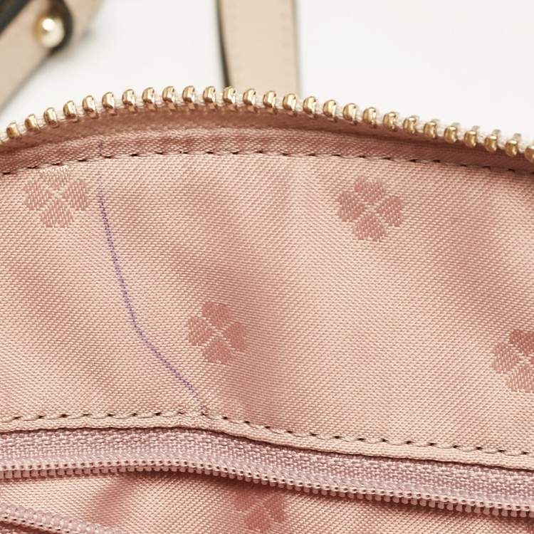 Pre Owned Kate Spade Beige/Black Leather Small Spencer Crossbody Bag