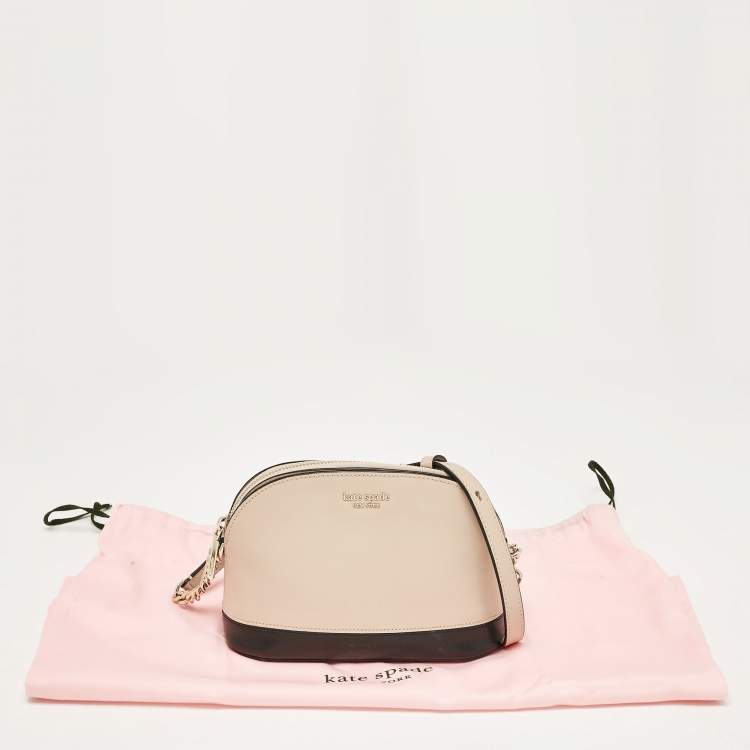Pre Owned Kate Spade Beige/Black Leather Small Spencer Crossbody Bag
