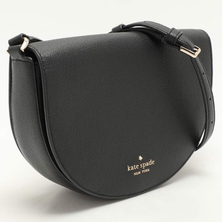 Pre Owned Kate Spade Black Leather Luna Crescent Crossbody Bag
