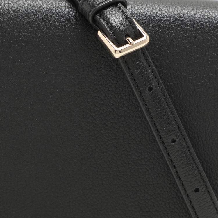 Pre Owned Kate Spade Black Leather Luna Crescent Crossbody Bag