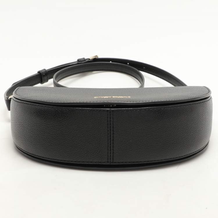 Pre Owned Kate Spade Black Leather Luna Crescent Crossbody Bag