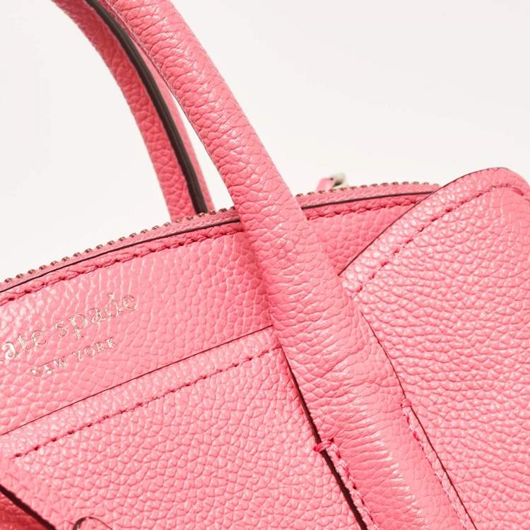 Pre Owned Kate Spade Peach Leather Margaux Mini Satchel 