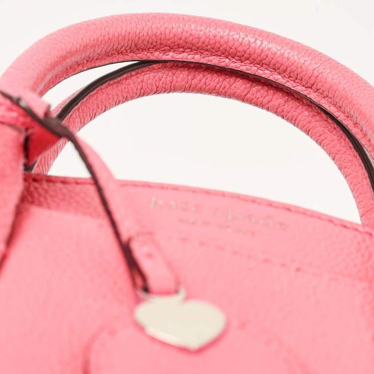 Pre Owned Kate Spade Peach Leather Margaux Mini Satchel 