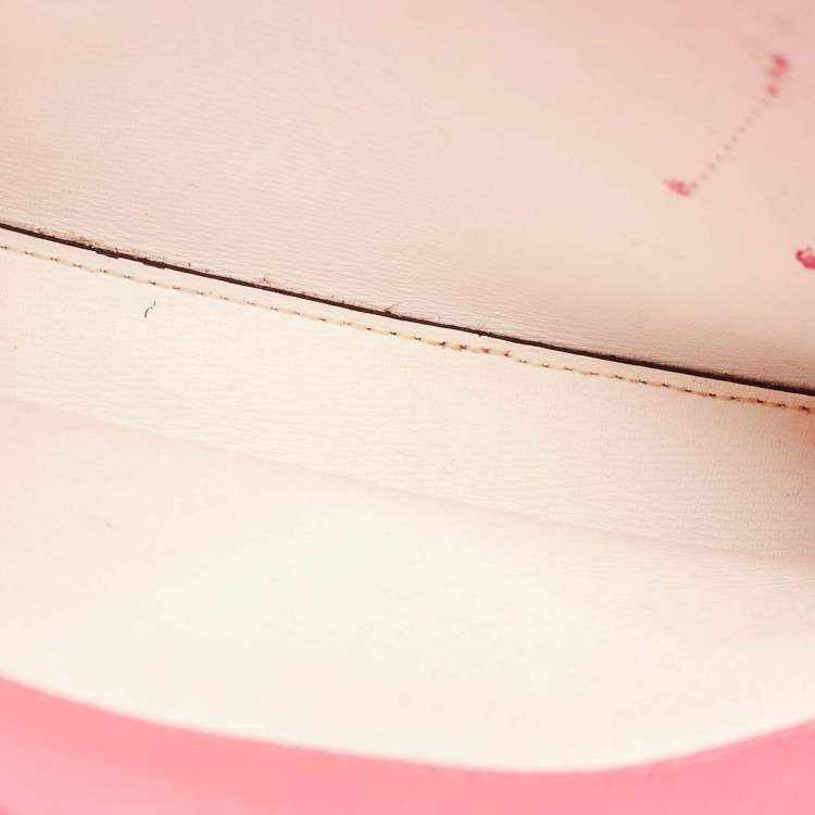 Pre Owned Kate Spade Peach Leather Margaux Mini Satchel 