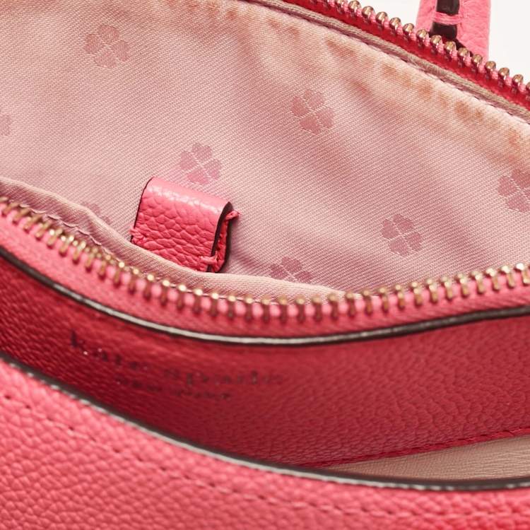 Pre Owned Kate Spade Peach Leather Margaux Mini Satchel 