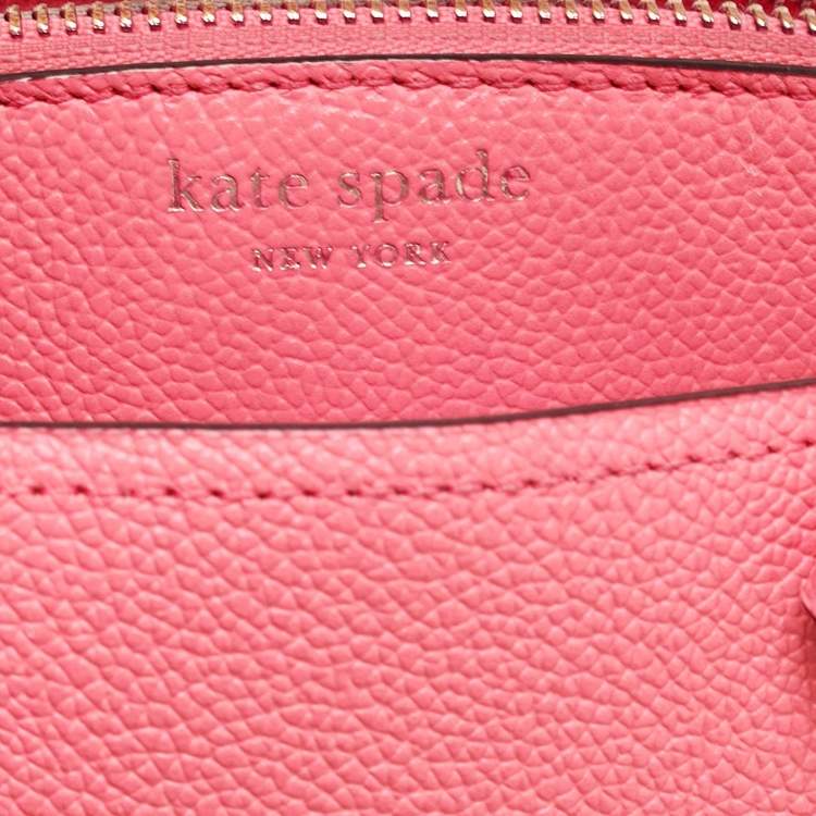 Pre Owned Kate Spade Peach Leather Margaux Mini Satchel 