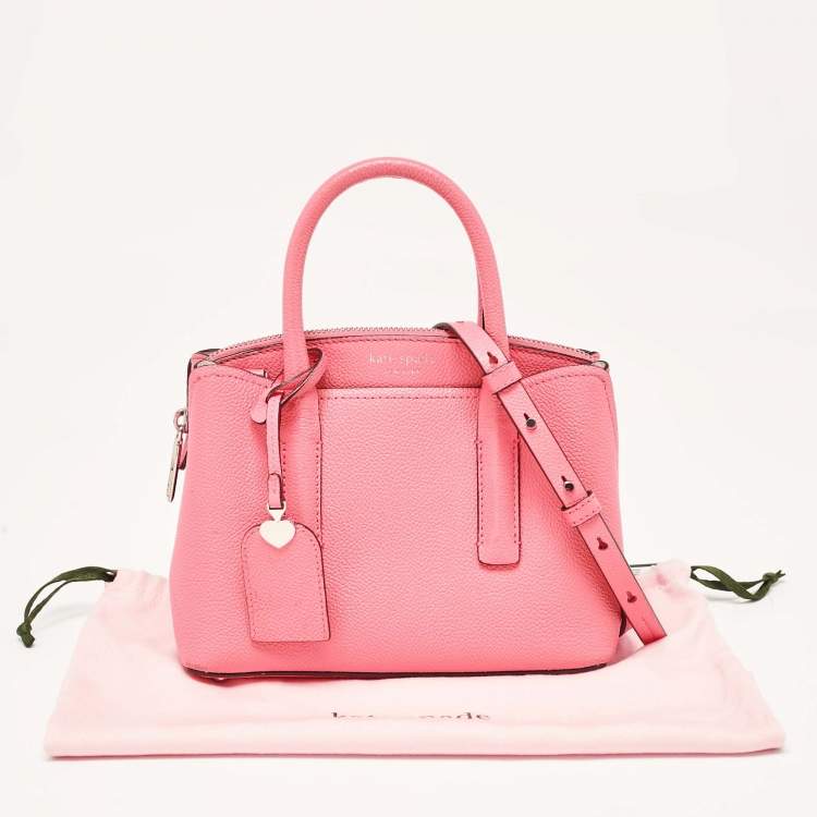Pre Owned Kate Spade Peach Leather Margaux Mini Satchel 