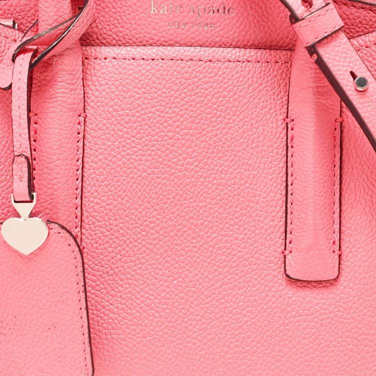 Pre Owned Kate Spade Peach Leather Margaux Mini Satchel 