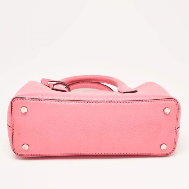 Pre Owned Kate Spade Peach Leather Margaux Mini Satchel 