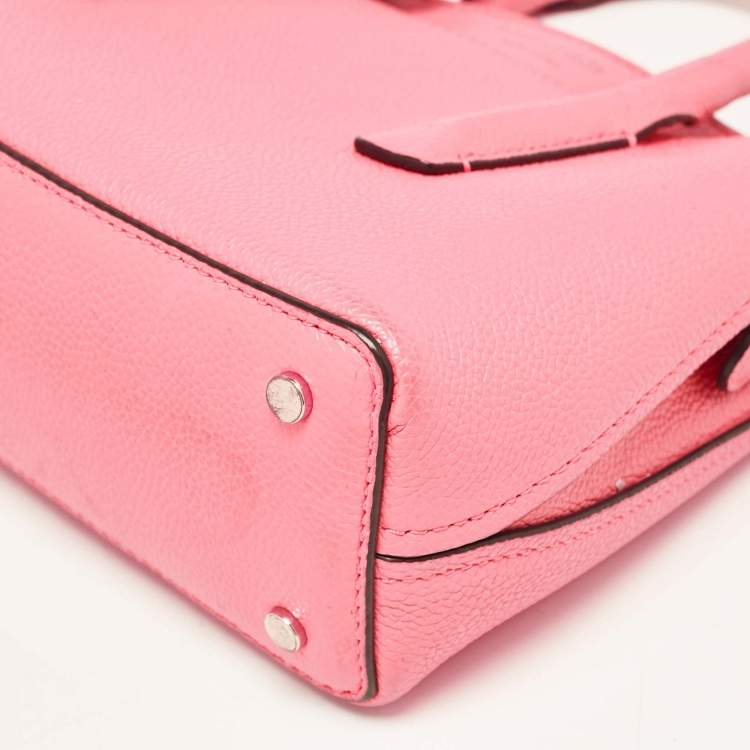 Pre Owned Kate Spade Peach Leather Margaux Mini Satchel 