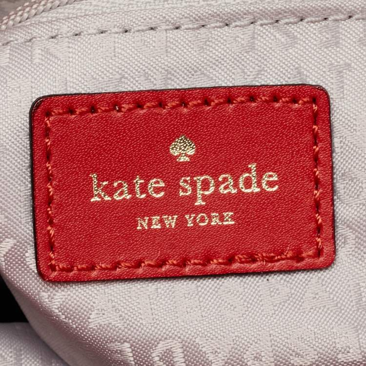 Pre Owned Kate Spade Red Leather Beacon Court Jeanne Tote