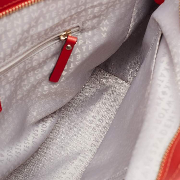 Pre Owned Kate Spade Red Leather Beacon Court Jeanne Tote