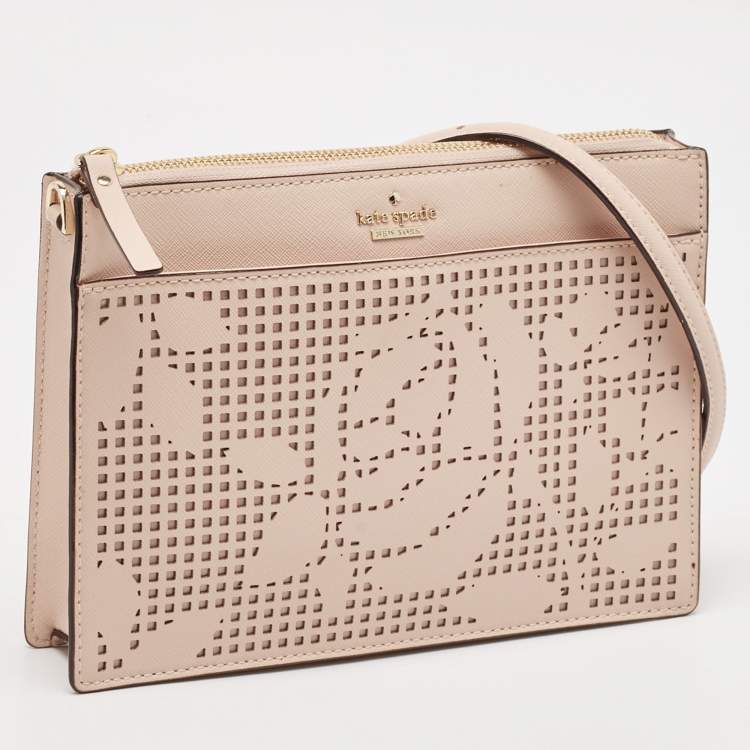 Pre Owned Kate Spade Light Pink Leather Cameron Street Clarise Crossbody Bag
