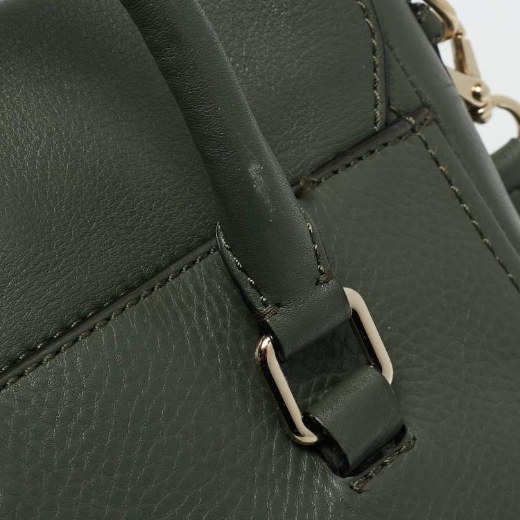 Pre Owned Kate Spade Olive Green Leather Lola Avenue Rollins Tote