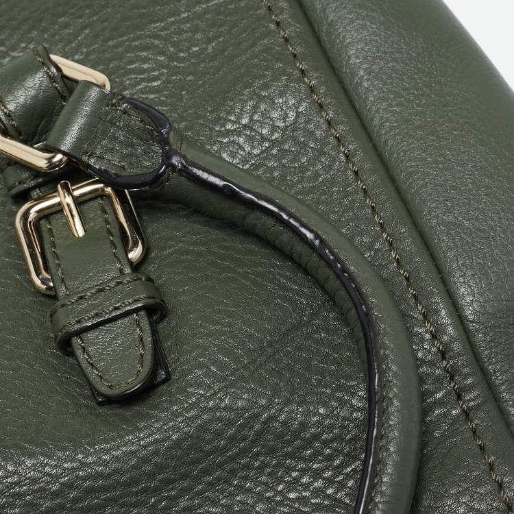 Pre Owned Kate Spade Olive Green Leather Lola Avenue Rollins Tote