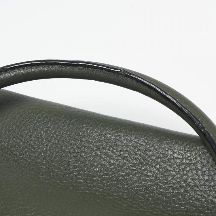 Pre Owned Kate Spade Olive Green Leather Lola Avenue Rollins Tote