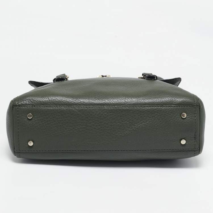 Pre Owned Kate Spade Olive Green Leather Lola Avenue Rollins Tote