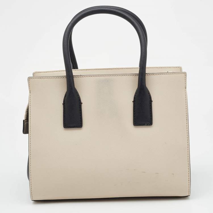 Pre Owned Kate Spade Beige/Black Leather Cameron Street Candace Tote