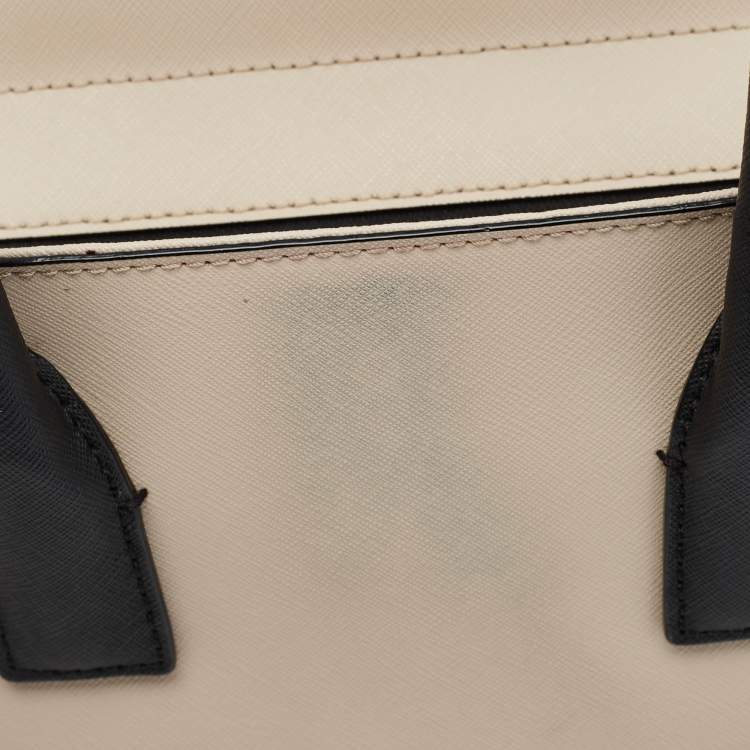 Pre Owned Kate Spade Beige/Black Leather Cameron Street Candace Tote