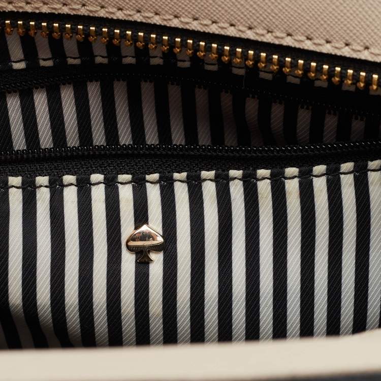 Pre Owned Kate Spade Beige/Black Leather Cameron Street Candace Tote