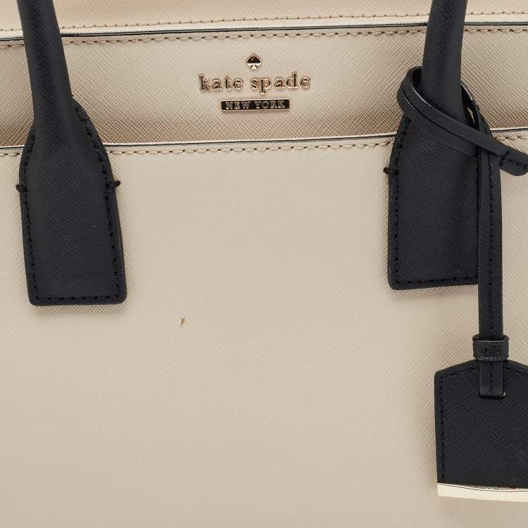 Pre Owned Kate Spade Beige/Black Leather Cameron Street Candace Tote