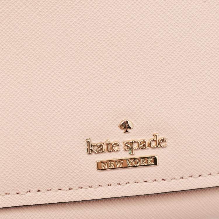 Pre Owned Kate Spade Pink Leather Flap Chain Clutch